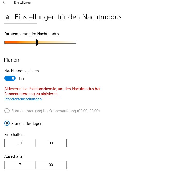 Den Nachtmodus von Windows 10 aktivieren